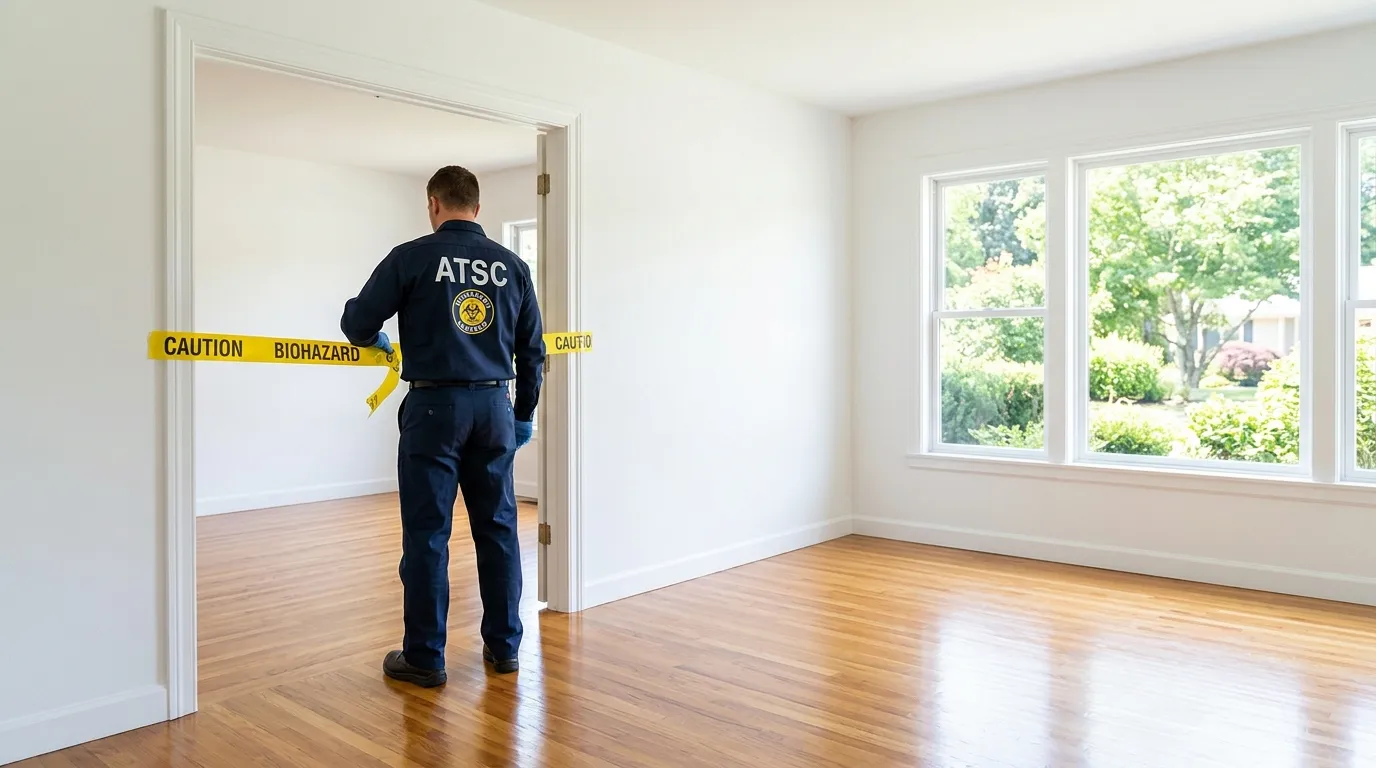 Certified biohazard cleanup crew performing Trauma Scene Cleanup in Hopkinton